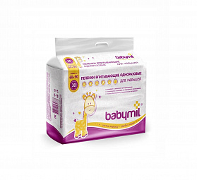 Kids moisture-absorbing disposable underpads Babymil 60×90 cm 30 pcs